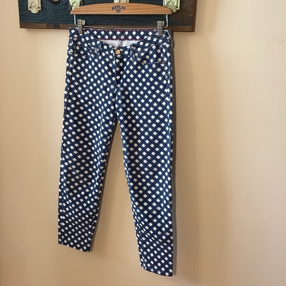 2/$30 Kate Spade Broome Street Gingham Denim Cropped Jean Pants Size 28 - Picture 3 of 15
